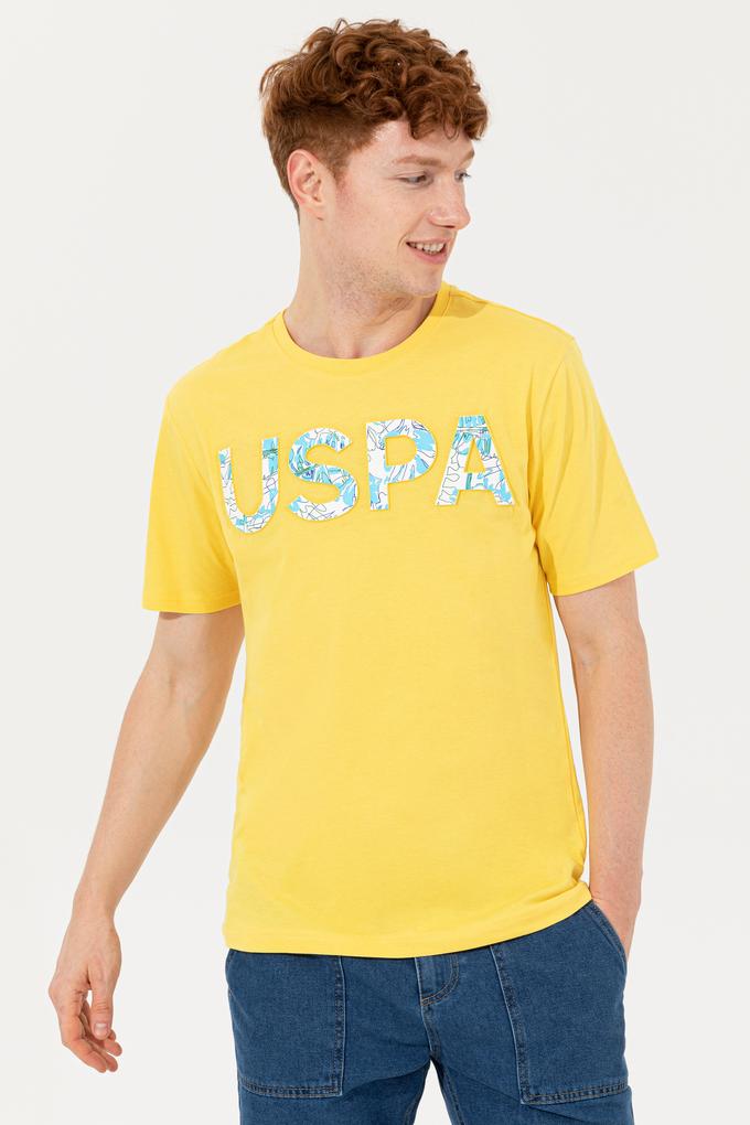 Erkek Açık Sarı Bisiklet Yaka Tişört