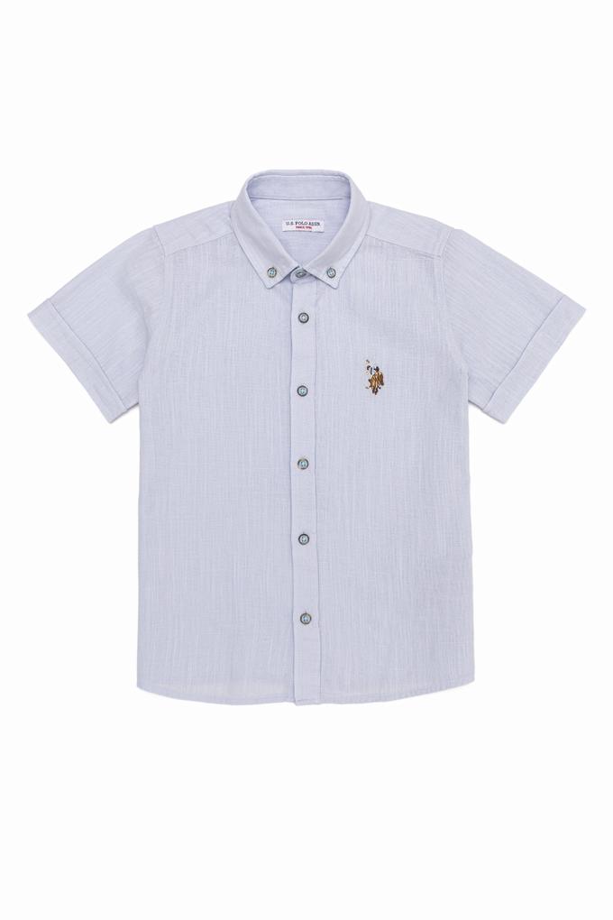 Erkek Çocuk Açık Mavi Kısa Kollu Gömlek