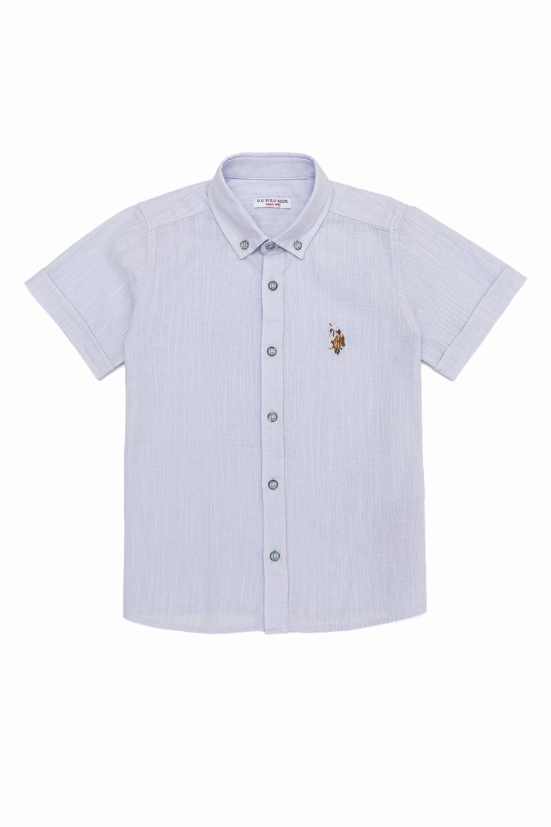 Erkek Çocuk Açık Mavi Kısa Kollu Gömlek