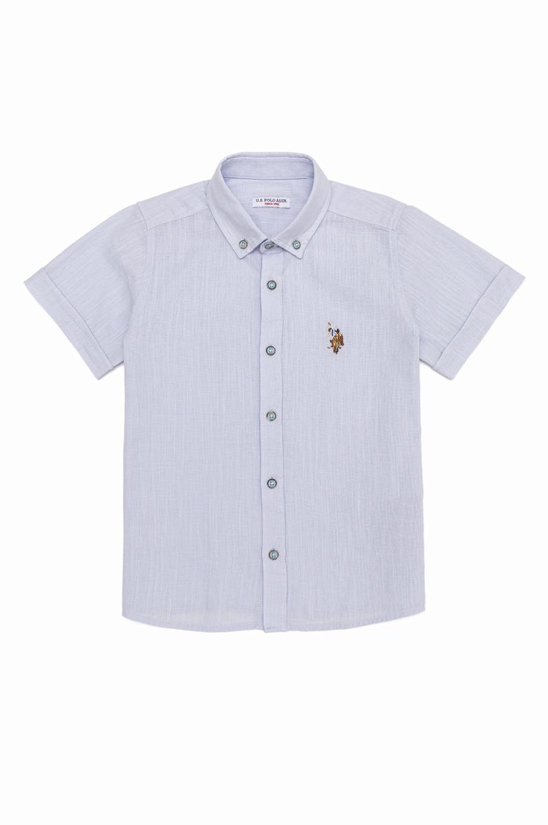 Erkek Çocuk Açık Mavi Kısa Kollu Gömlek