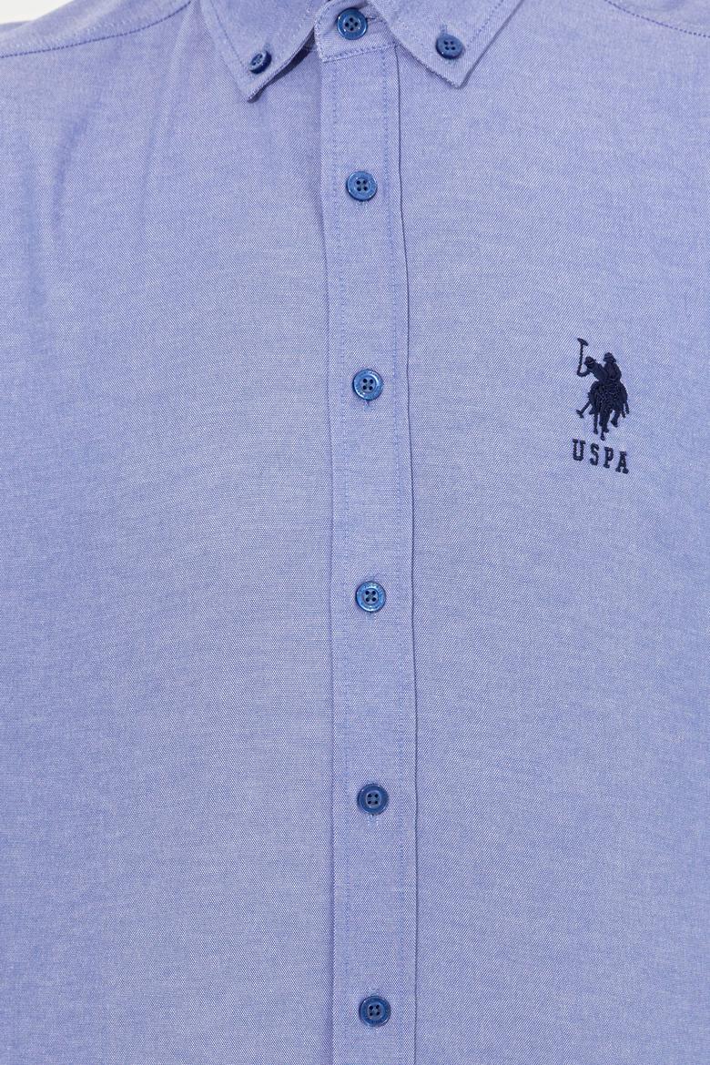 Erkek Saks Uzun Kollu Basic Gömlek - 50254188052