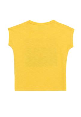 Kız Çocuk Açık Sarı Bisiklet Yaka Tişört - 50252289002