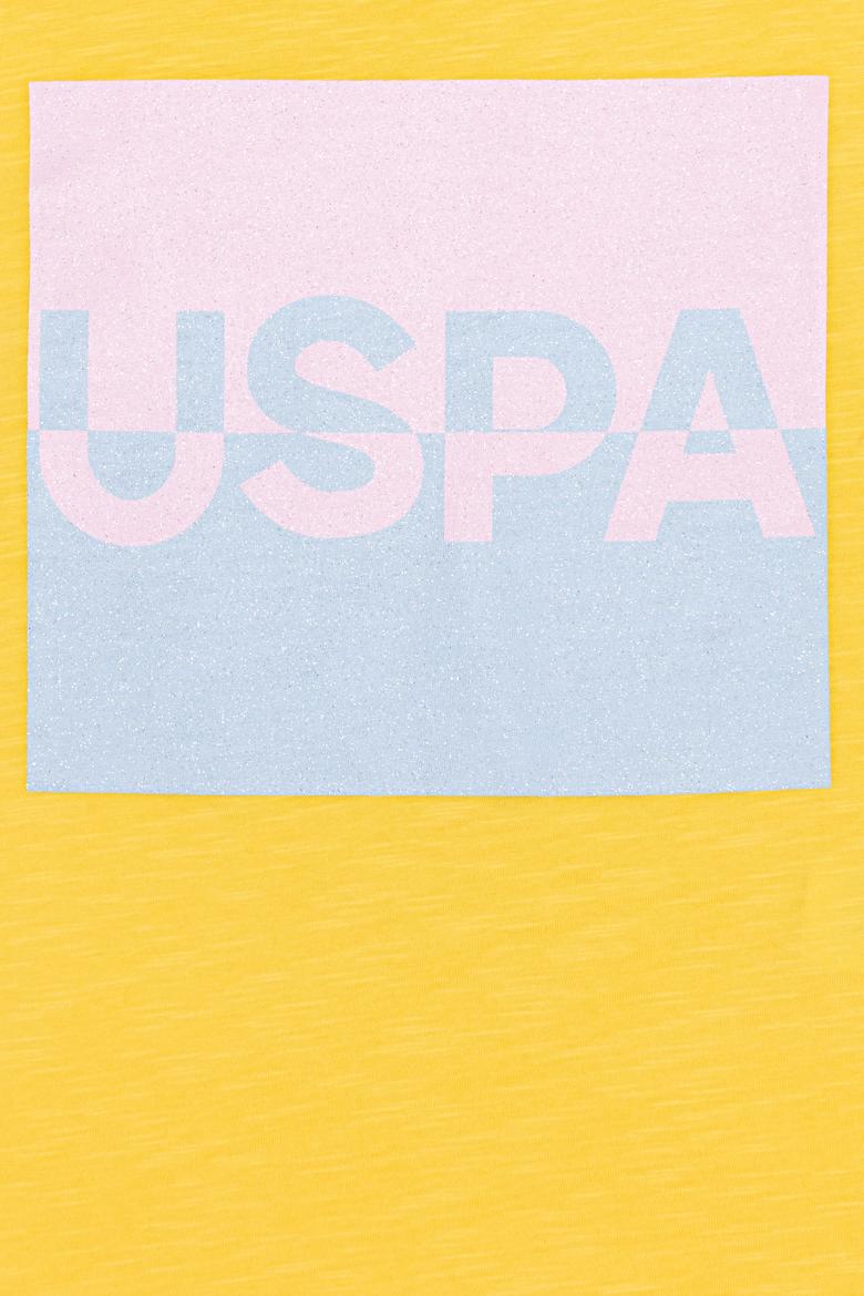 Kız Çocuk Açık Sarı Bisiklet Yaka Tişört - 50252289002