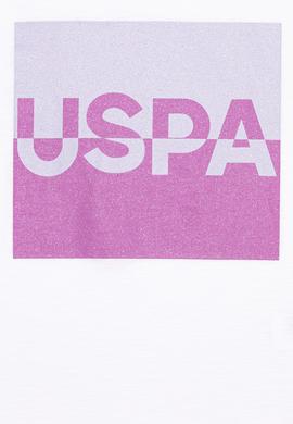 Kız Çocuk Beyaz Bisiklet Yaka Tişört - 50252289013