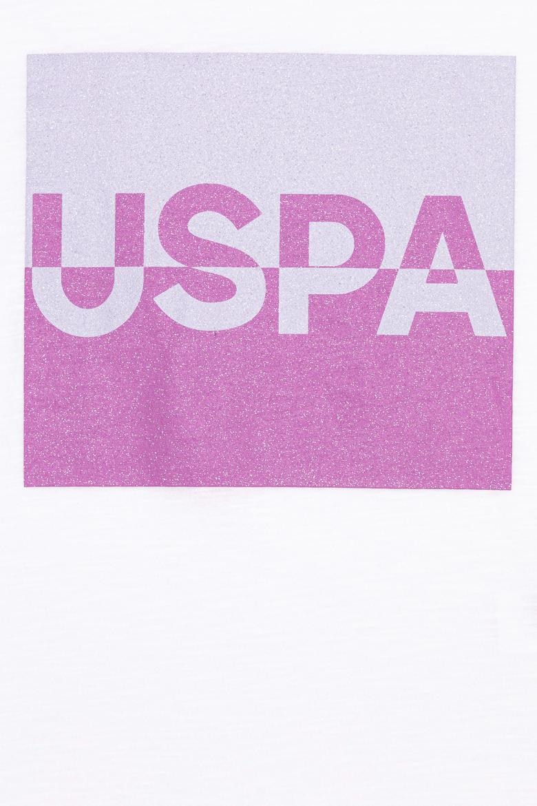 Kız Çocuk Beyaz Bisiklet Yaka Tişört - 50252289013