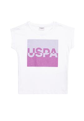 Kız Çocuk Beyaz Bisiklet Yaka Tişört - 50252289013