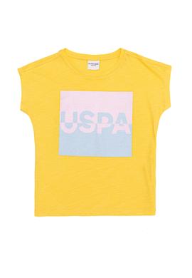 Kız Çocuk Açık Sarı Bisiklet Yaka Tişört - 50252289002