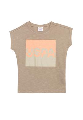 Kız Çocuk Haki Bisiklet Yaka Tişört - 50252289024