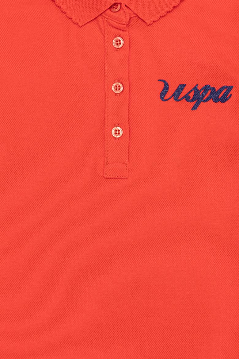 Kız Çocuk Kırmızı Basic Polo Yaka Tişört - 50253145073