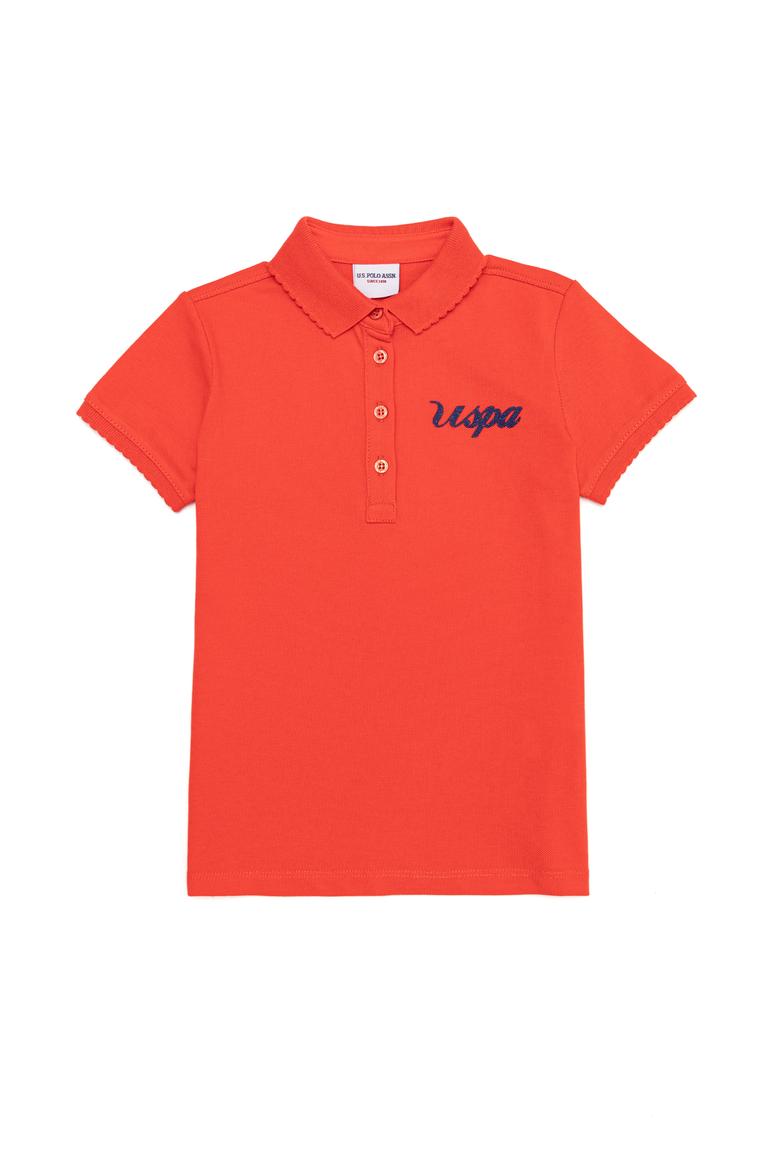 Kız Çocuk Kırmızı Basic Polo Yaka Tişört