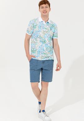 Erkek Petrol Polo Yaka Tişört - 50248520018