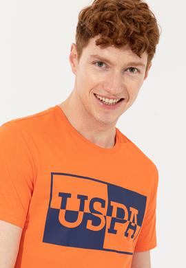 Erkek Turuncu Bisiklet Yaka T-Shirt - 50247339192