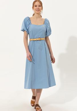 Kadın Mavi Dokuma Elbise - 50249539014