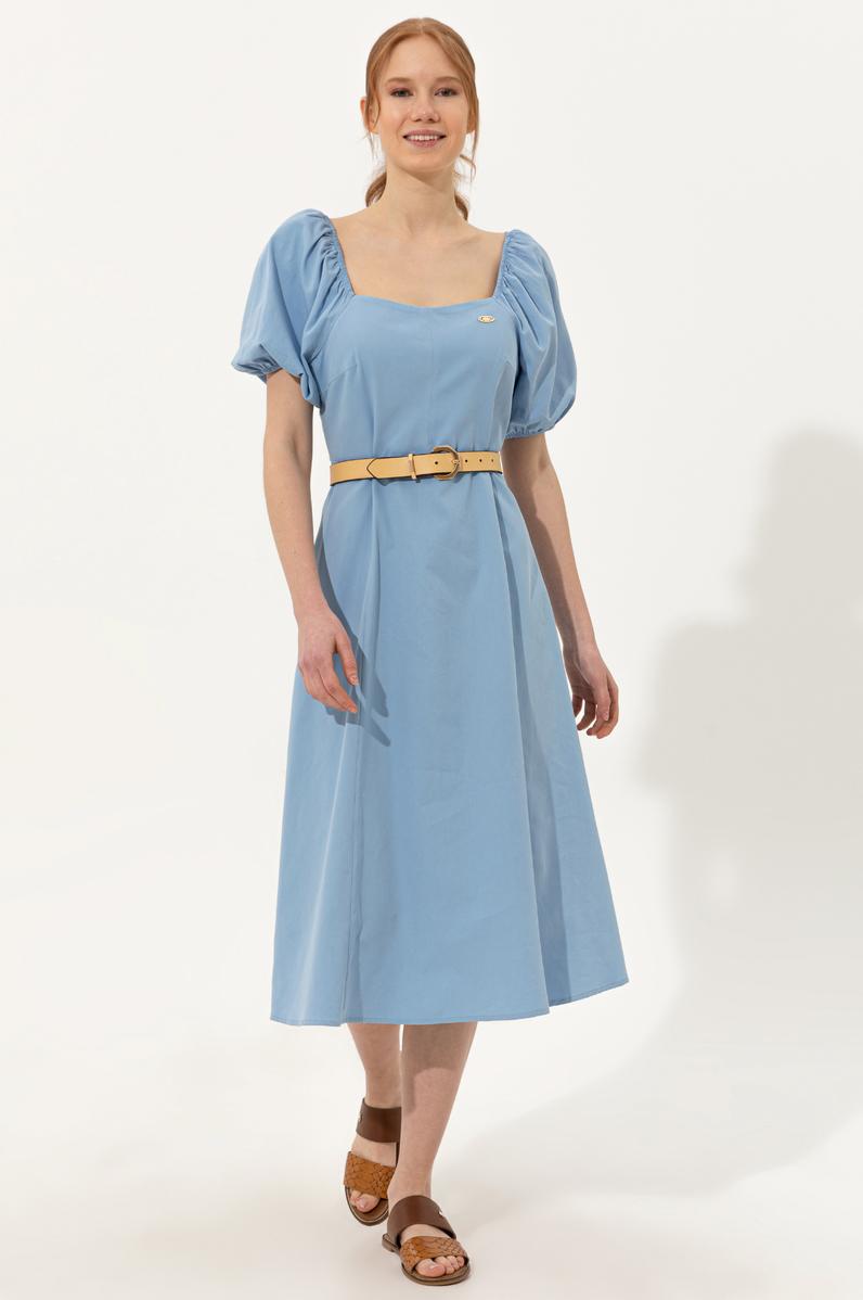 Kadın Mavi Dokuma Elbise