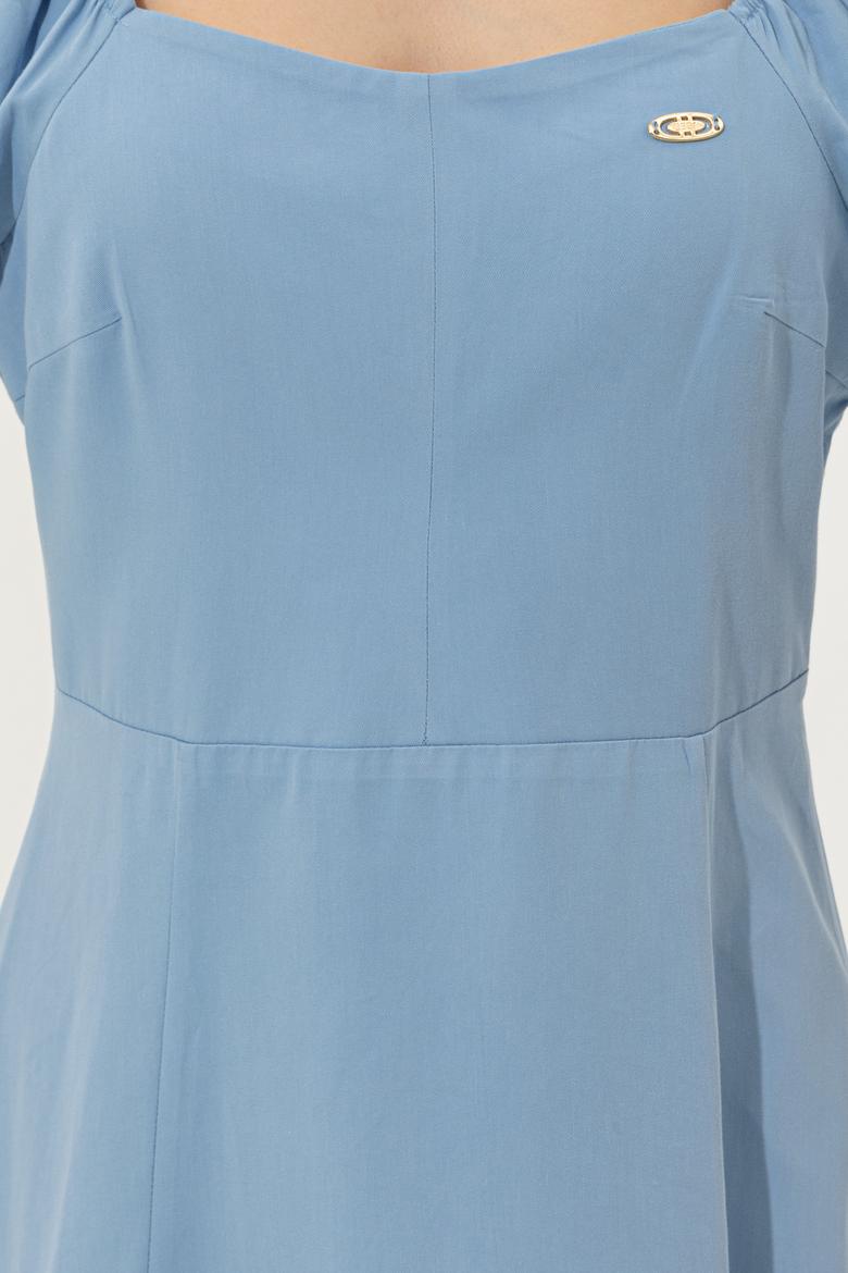 Kadın Mavi Dokuma Elbise - 50249539014