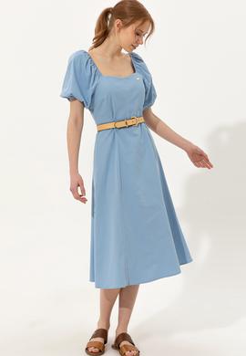 Kadın Mavi Dokuma Elbise - 50249539014