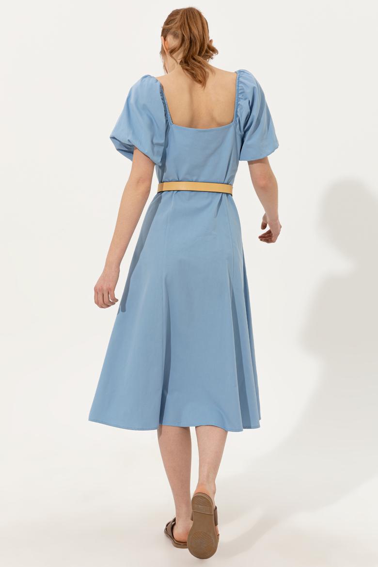 Kadın Mavi Dokuma Elbise - 50249539014