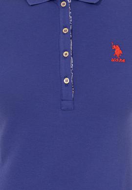 Kadın Mavi Basic Polo Yaka Tişört - 50246287093