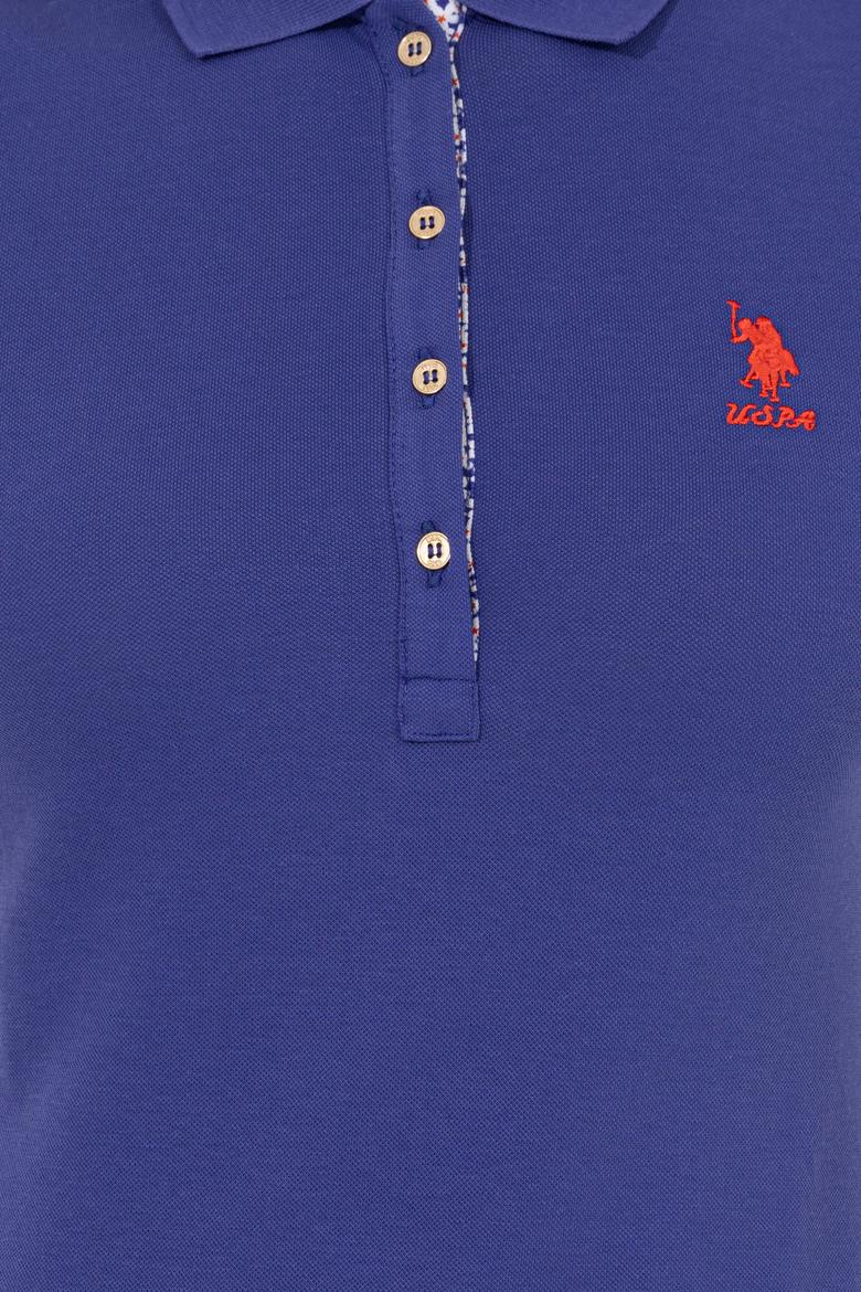 Kadın Mavi Basic Polo Yaka Tişört - 50246287093