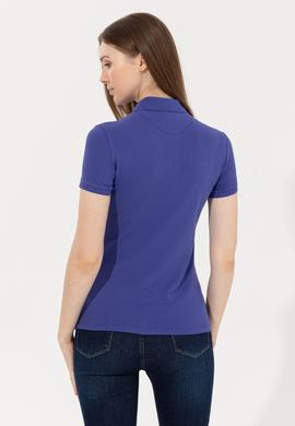 Kadın Mavi Basic Polo Yaka Tişört - 50246287093