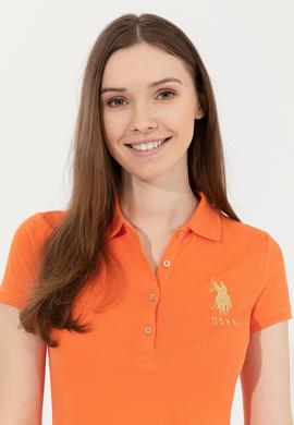 Kadın Turuncu Basic Polo Yaka Tişört - 50246278046