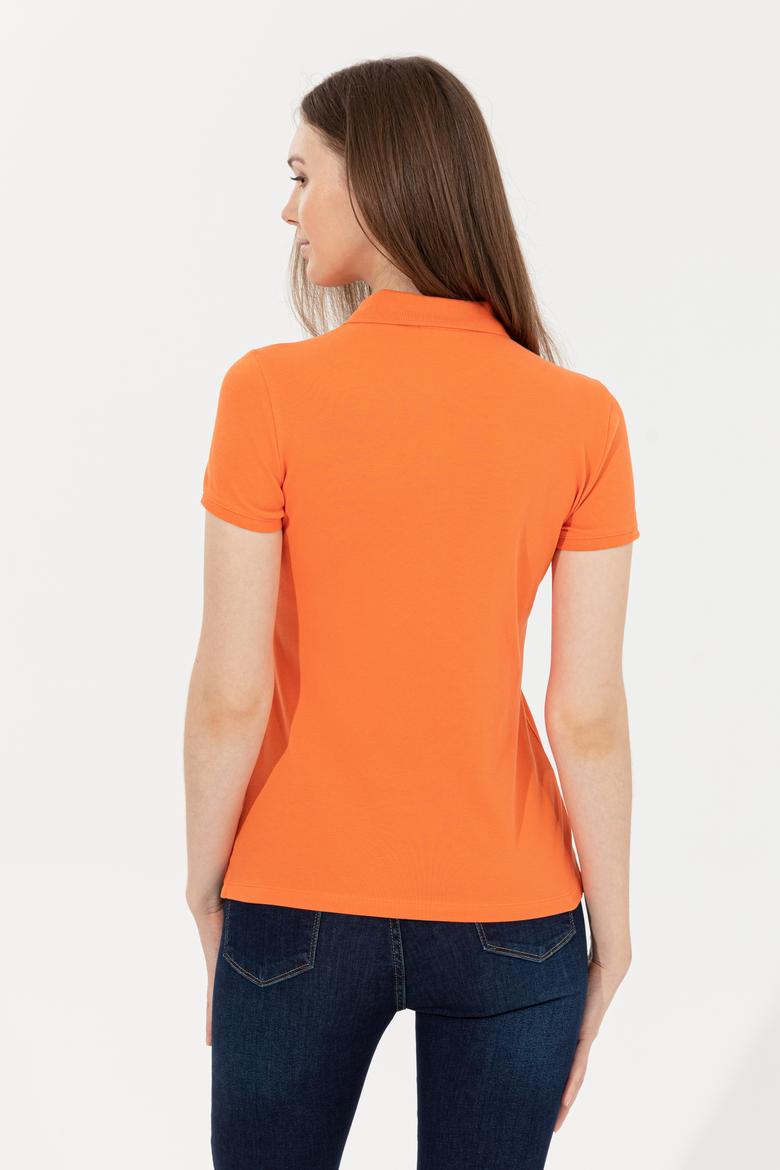 Kadın Turuncu Basic Polo Yaka Tişört - 50246278046
