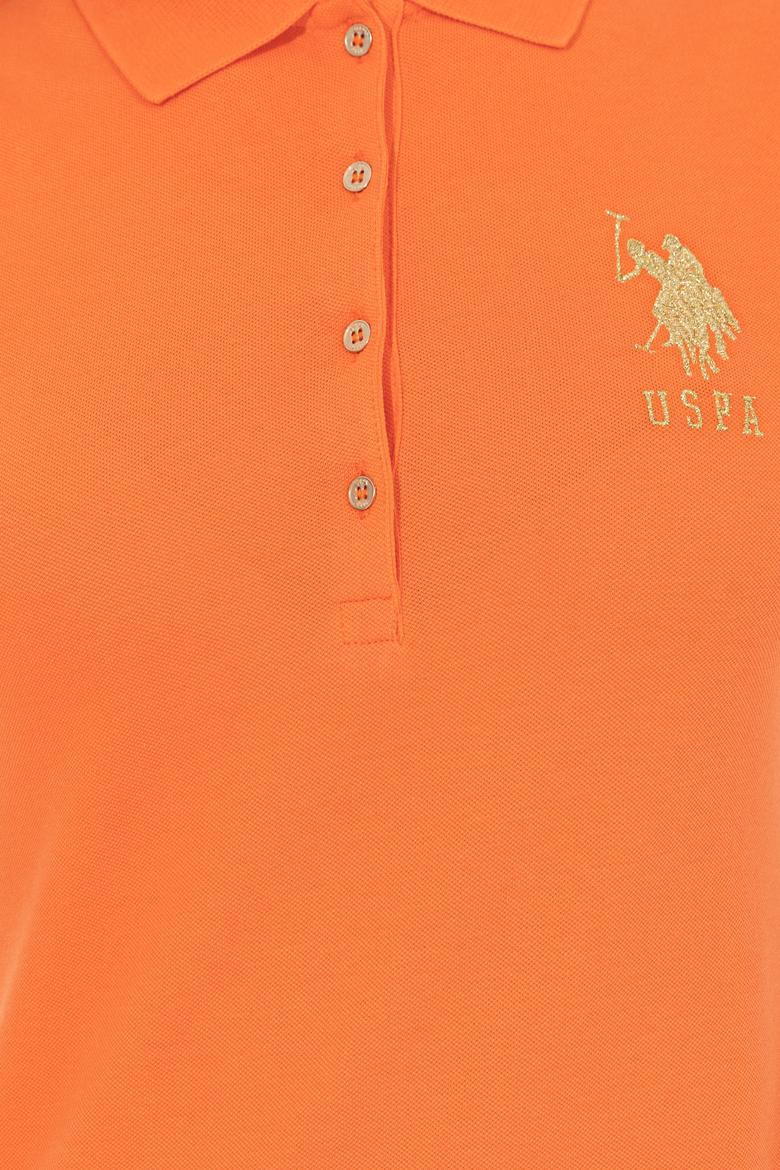 Kadın Turuncu Basic Polo Yaka Tişört - 50246278046