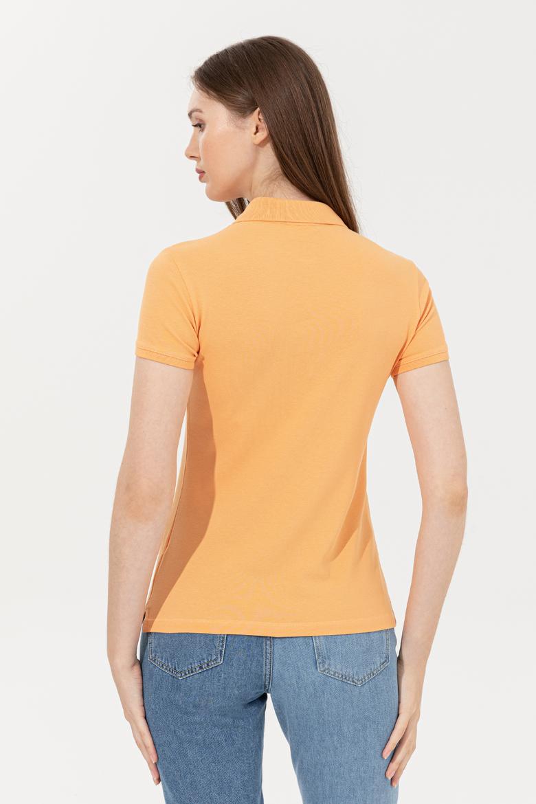 Kadın Turuncu Basic Polo Yaka Tişört - 50248991118