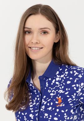 Kadın Mavi Polo Yaka Tişört - 50248980022