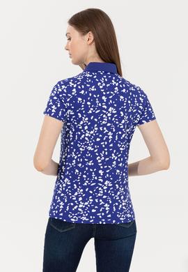 Kadın Mavi Polo Yaka Tişört - 50248980022