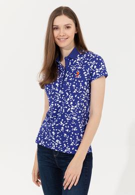 Kadın Mavi Polo Yaka Tişört - 50248980022