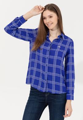 Kadın Mavi Uzun Kollu Gömlek - 50246551004