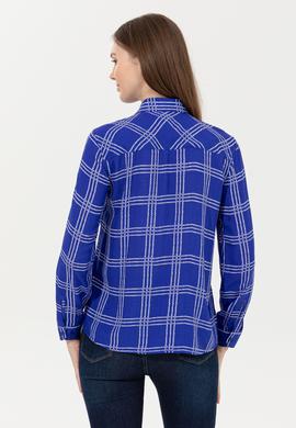Kadın Mavi Uzun Kollu Gömlek - 50246551004