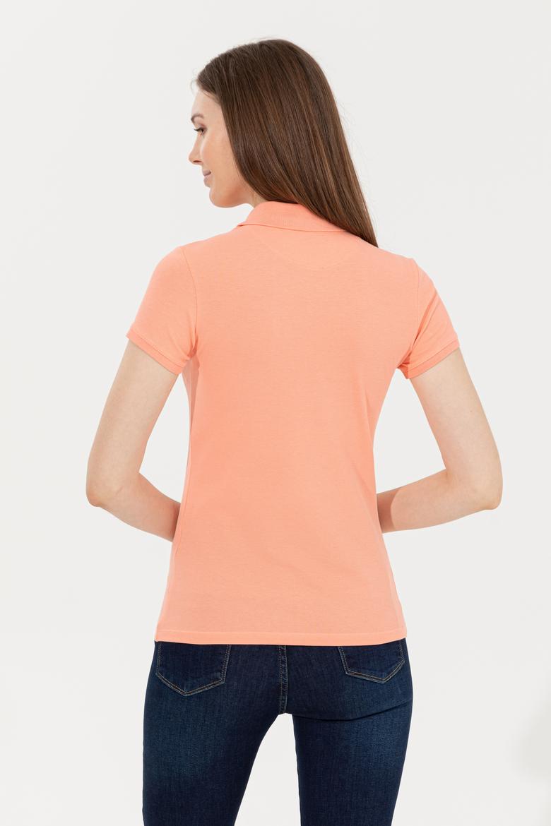 Kadın Somon Basic Polo Yaka Tişört - 50246287063
