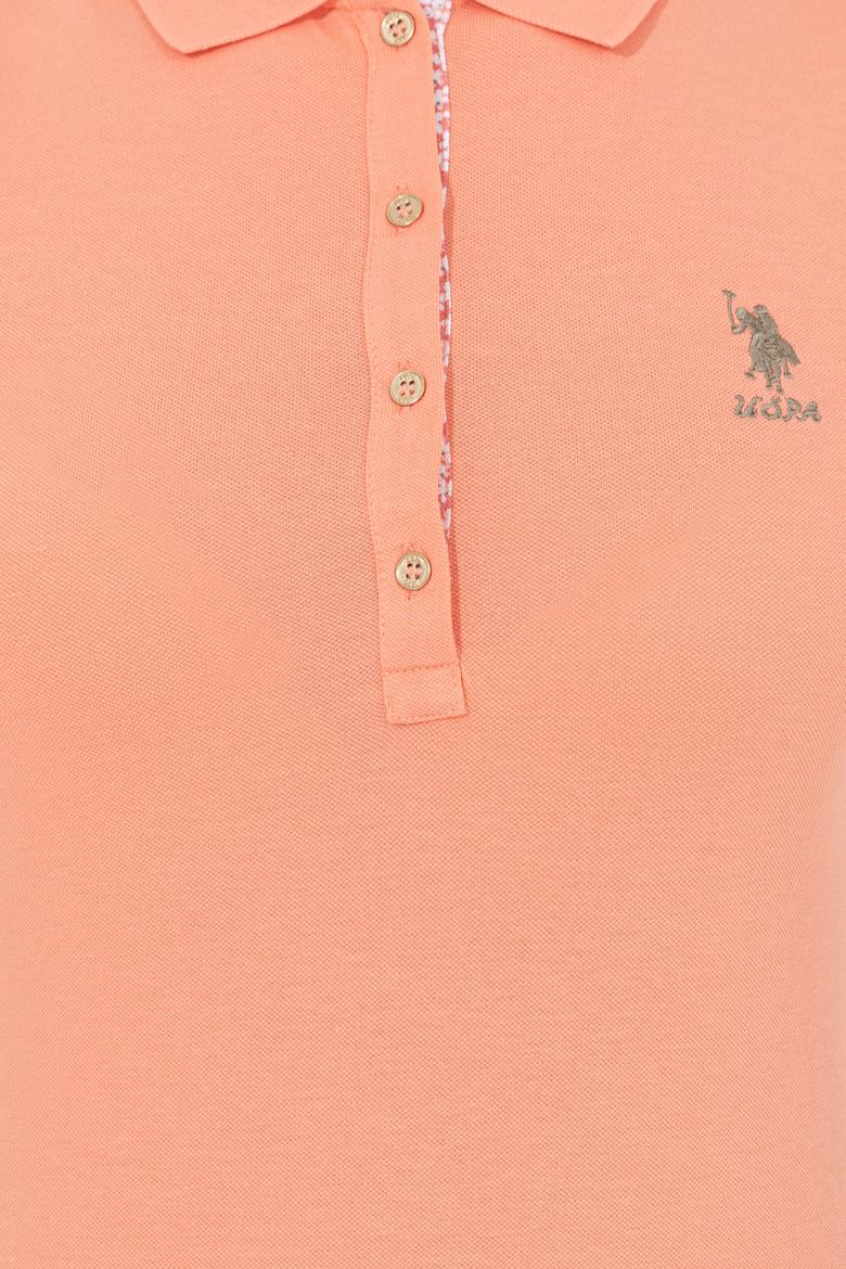 Kadın Somon Basic Polo Yaka Tişört - 50246287063