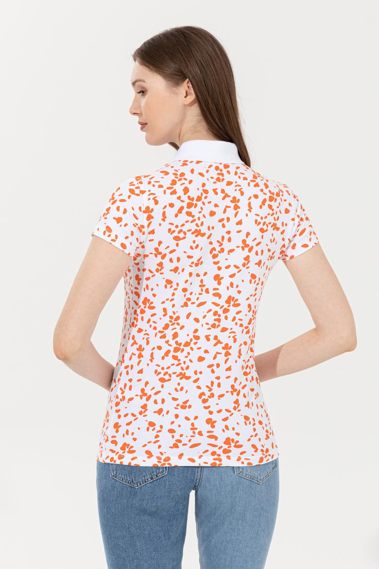 Kadın Turuncu Polo Yaka Tişört - 50248980014