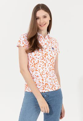 Kadın Turuncu Polo Yaka Tişört - 50248980014