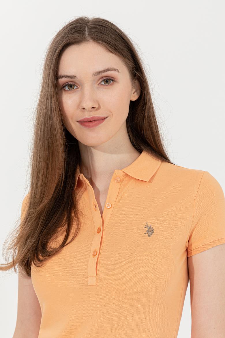 Kadın Turuncu Basic Polo Yaka Tişört - 50246272214
