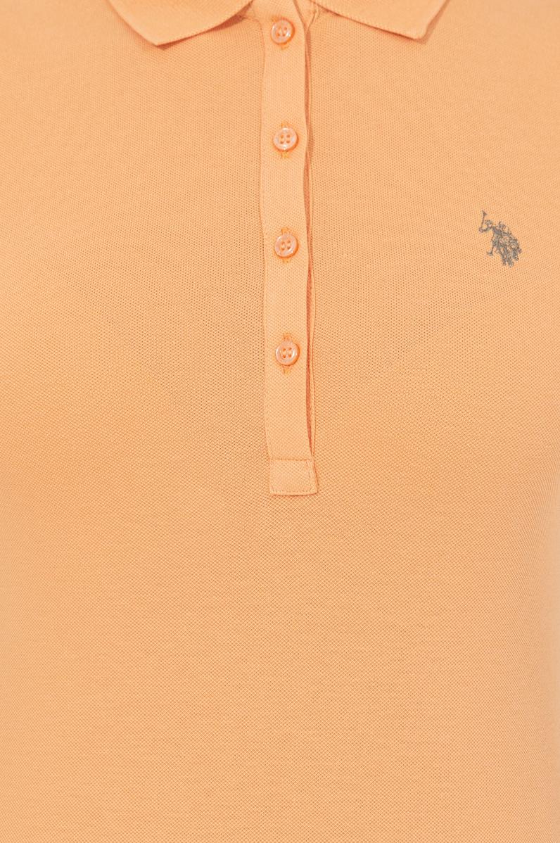Kadın Turuncu Basic Polo Yaka Tişört