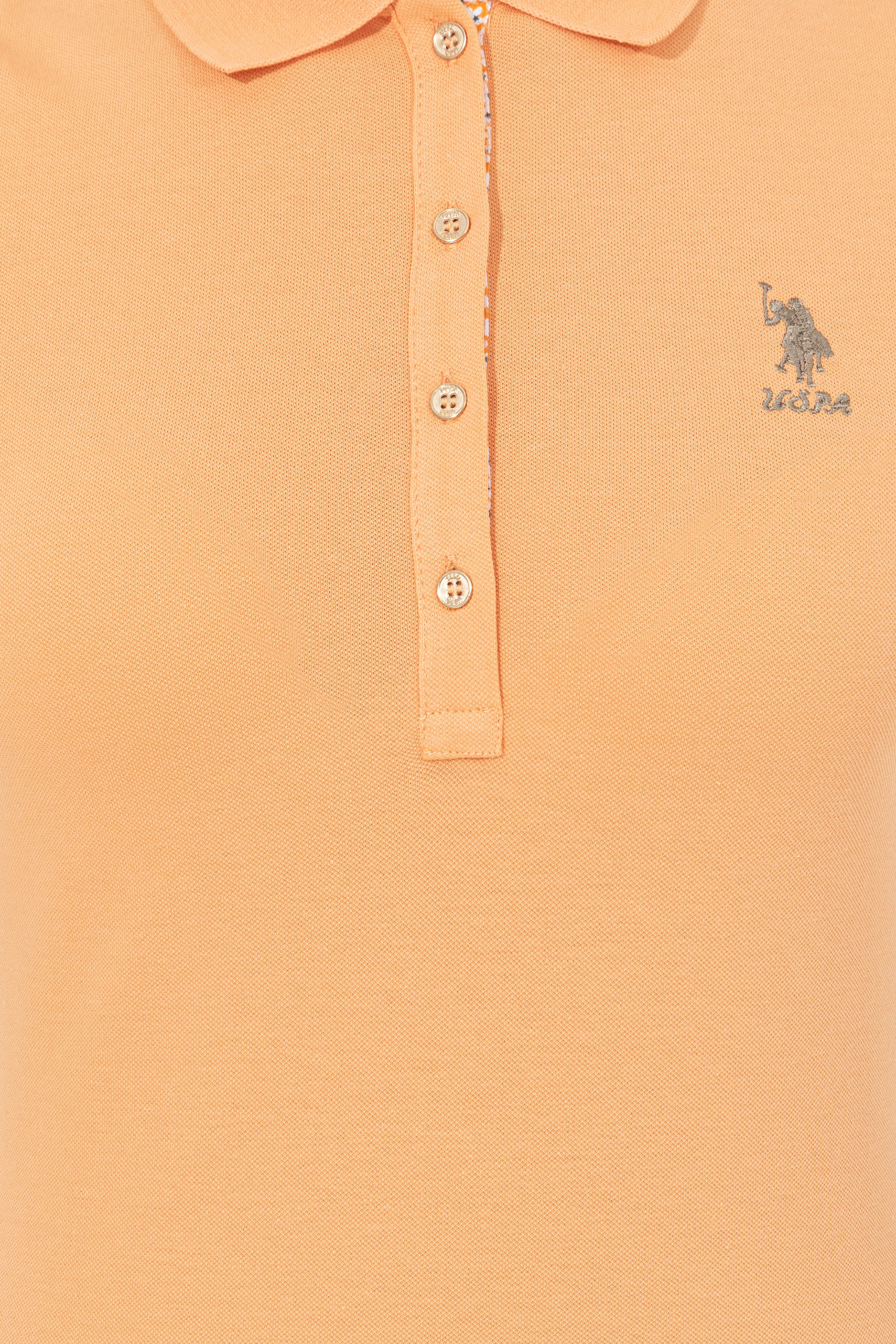 Kadın Turuncu Basic Polo Yaka Tişört - Image 6