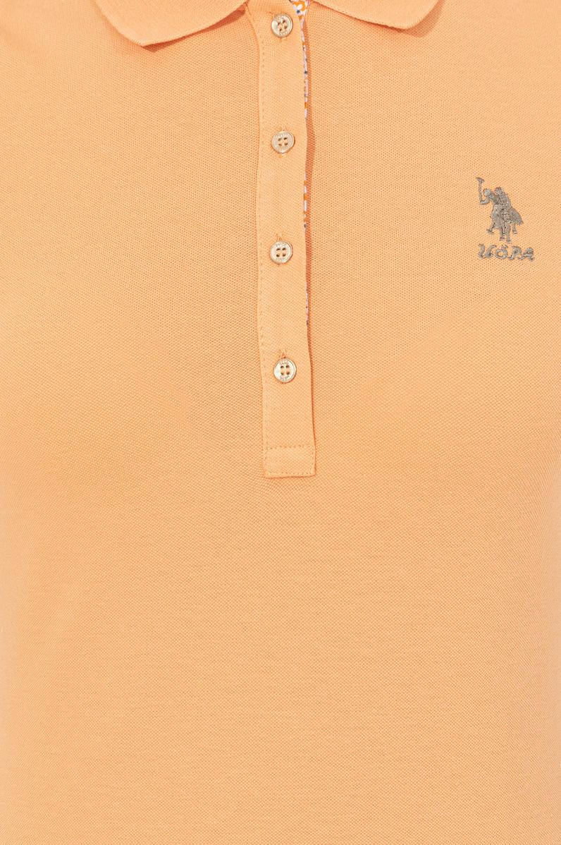 Kadın Turuncu Basic Polo Yaka Tişört