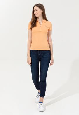 Kadın Turuncu Basic Polo Yaka Tişört - 50246287111