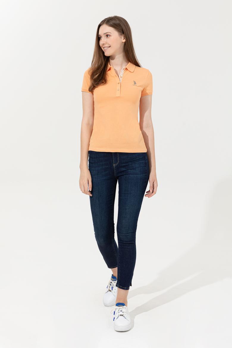 Kadın Turuncu Basic Polo Yaka Tişört - 50246287111