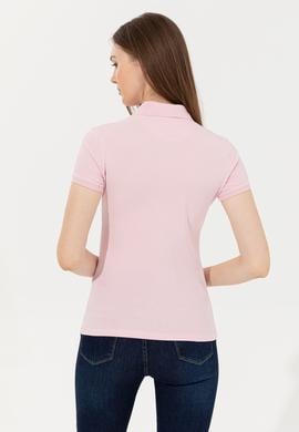 Kadın Pudra Basic Polo Yaka Tişört - 50246287141