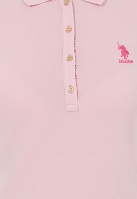 Kadın Pudra Basic Polo Yaka Tişört - 50246287141