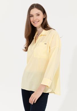 Kadın Açık Sarı Uzun Kollu Gömlek - 50247456038