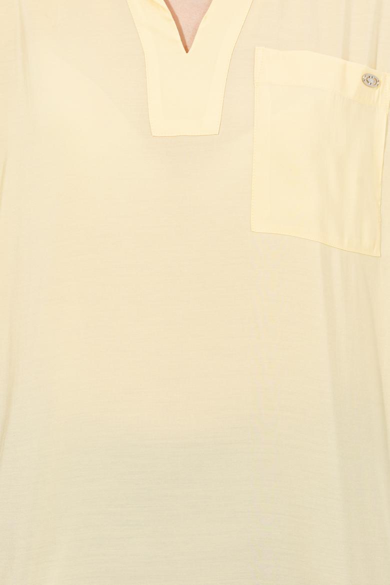 Kadın Açık Sarı Uzun Kollu Gömlek - 50247456038