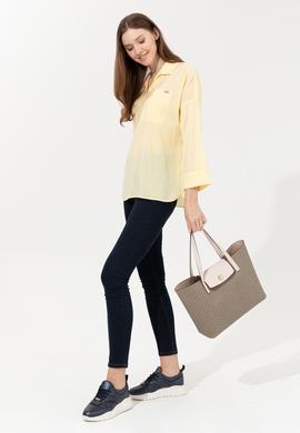 Kadın Açık Sarı Uzun Kollu Gömlek - 50247456038
