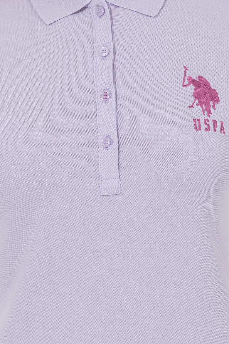 Kadın Lila Basic Polo Yaka Tişört - 50248991046