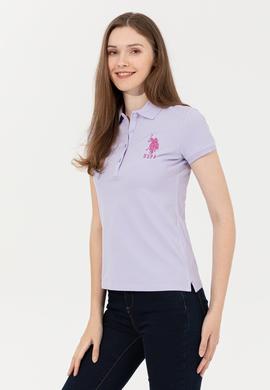 Kadın Lila Basic Polo Yaka Tişört - 50248991046
